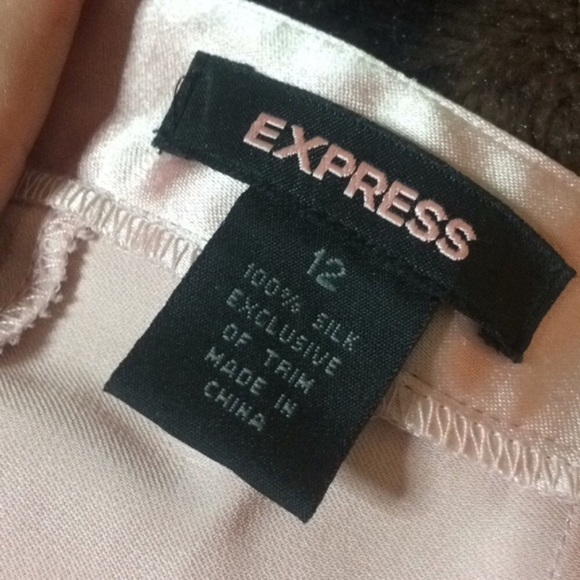 VINTAGE EXPRESS 100% Pink Silk w black ribbon detail Midi Length tulip Skirt - Picture 2 of 6